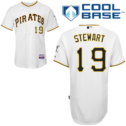Chris Stewart #19 MLB Jersey-Pittsburgh Pirates Men's Authentic Home White Cool Base Baseball Jersey